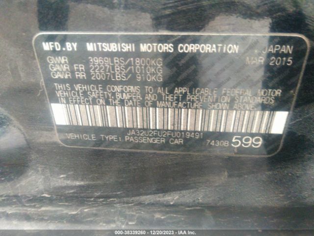 Auction sale of the 2015 Mitsubishi Lancer Es , vin: JA32U2FU2FU019491, lot number: 438339260