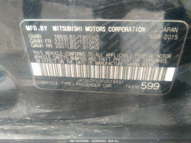 JA32U2FU2FU019491 Mitsubishi LANCER ES
