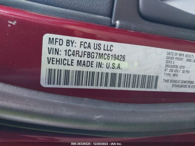 2021 JEEP GRAND CHEROKEE 1C4RJFBG7MC619426 Photo 8