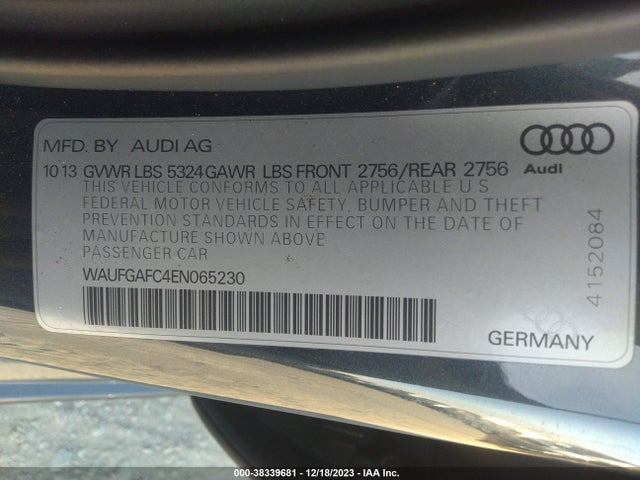 WAUFGAFC4EN065230 Audi A6 3.0t Premium Plus