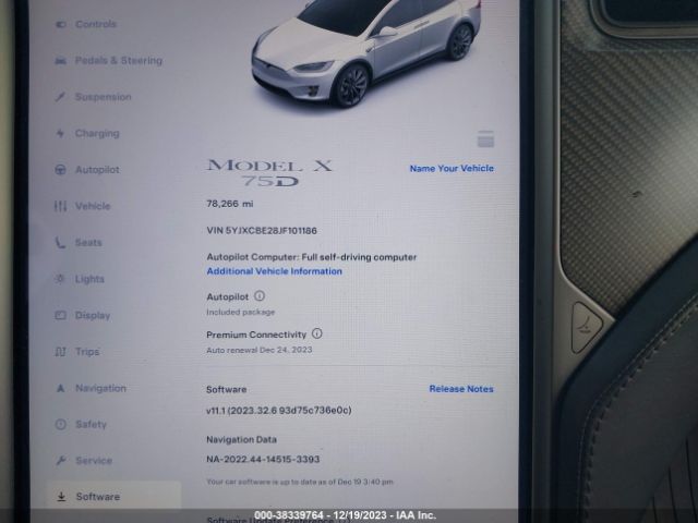5YJXCBE28JF101186 Tesla Model X 100d/75d/p100d