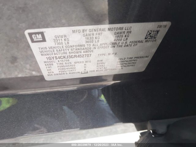 1GYS4CKJ3GR452707 Cadillac Escalade Premium Collection