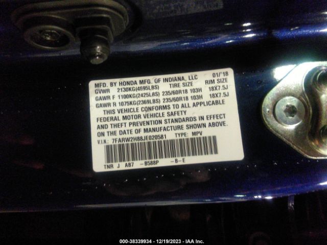 7FARW2H88JE020581 Honda Cr-v Ex-l