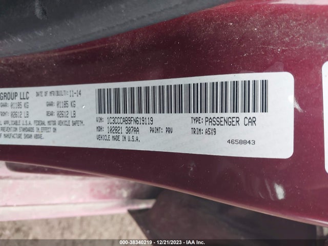 Chrysler 200 Limited 2015 1C3CCCAB9FN619119 Image 9