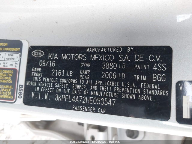 KIA FORTE LX 2017 3KPFL4A72HE053547 Image 9
