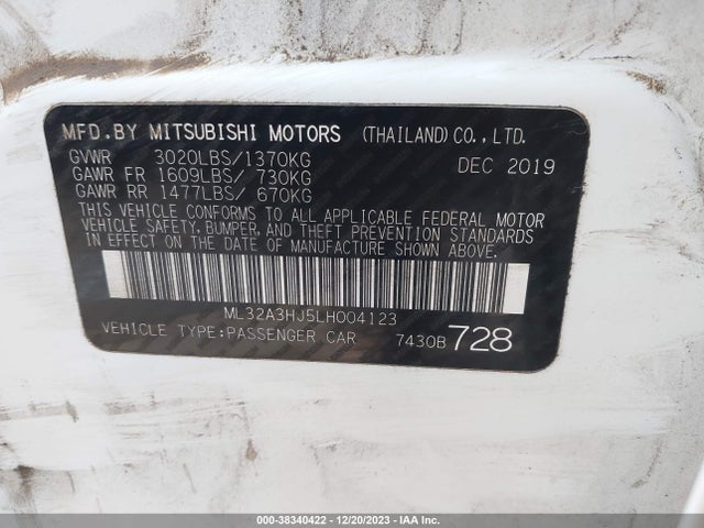 2020 MITSUBISHI MIRAGE ML32A3HJ5LH004123 Photo 8