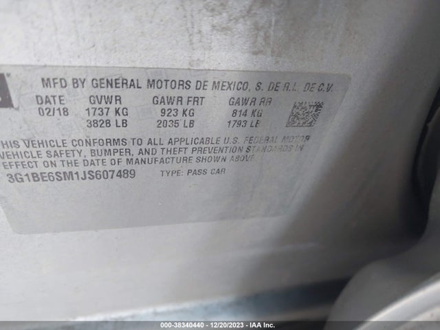 Chevrolet Cruze Lt Auto 2018 3G1BE6SM1JS607489 Image 9