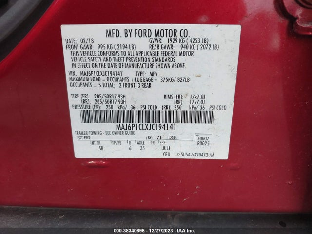 Ford Ecosport Ses 2018 MAJ6P1CLXJC194141 Image 9