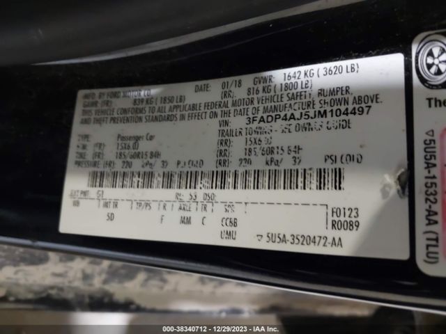 3FADP4AJ5JM104497 Ford FIESTA S