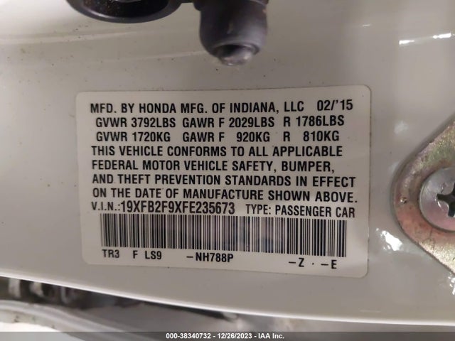 Honda Civic Ex-l 2015 19XFB2F9XFE235673 Image 9