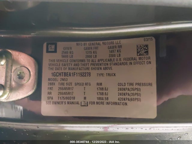 Chevrolet Colorado Lt 2015 1GCHTBEA1F1192278 Image 9
