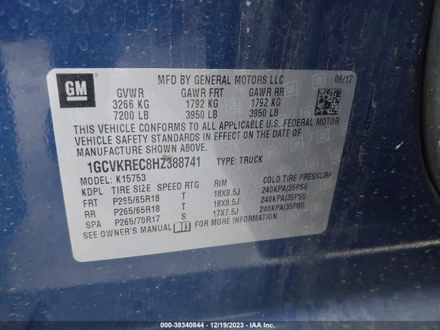 Chevrolet Silverado 1500 2lt 2017 1GCVKREC8HZ388741 Image 9