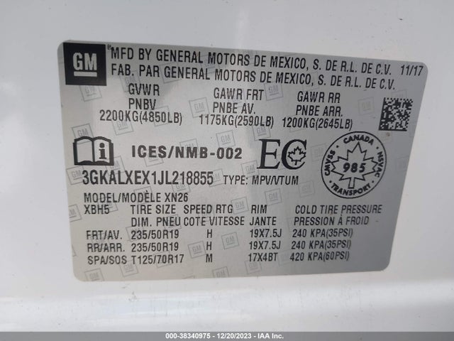 2018 GMC TERRAIN DENALI VIN: 3GKALXEX1JL218855