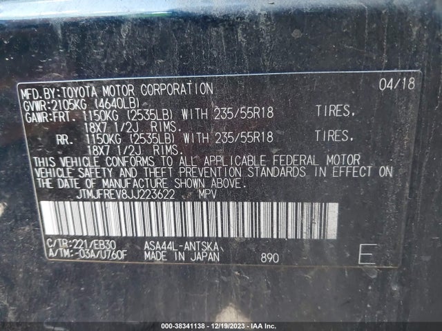 Toyota RAV4 SE 2018 JTMJFREV8JJ223622 Image 9