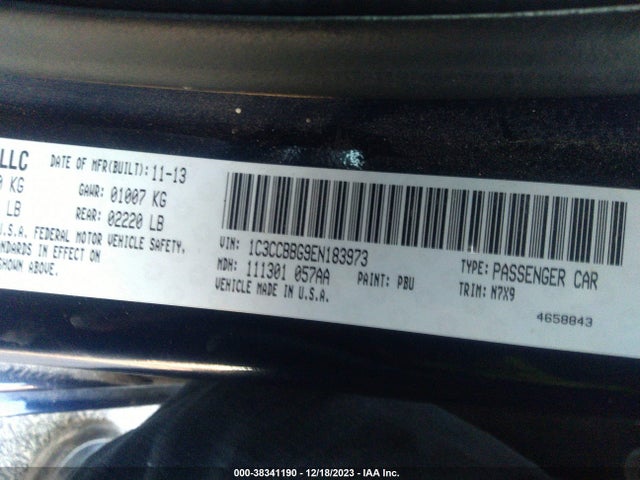 1C3CCBBG9EN183973 Chrysler 200 Touring