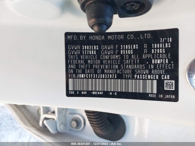 Honda Civic Ex-t 2018 JHMFC1F31JX032973 Image 9