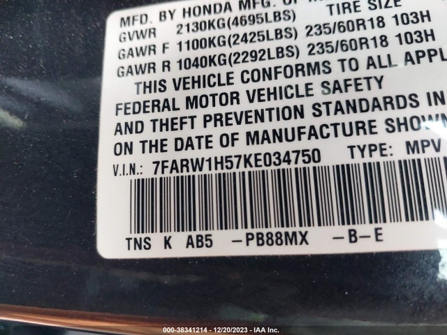 Honda CR-V EX 2019 7FARW1H57KE034750 Image 9