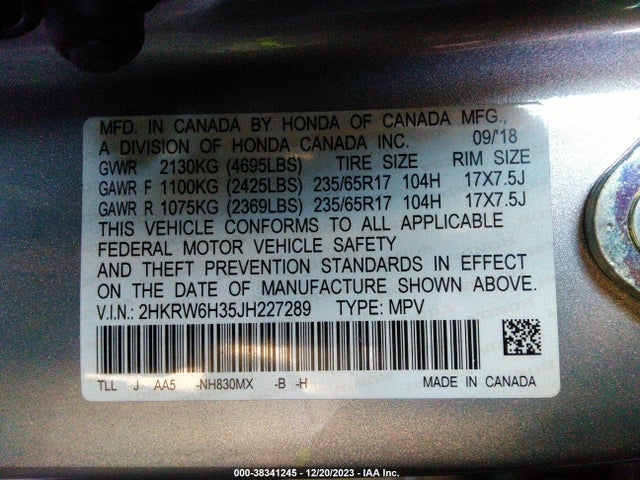 Honda CR-V LX 2018 2HKRW6H35JH227289 Image 9