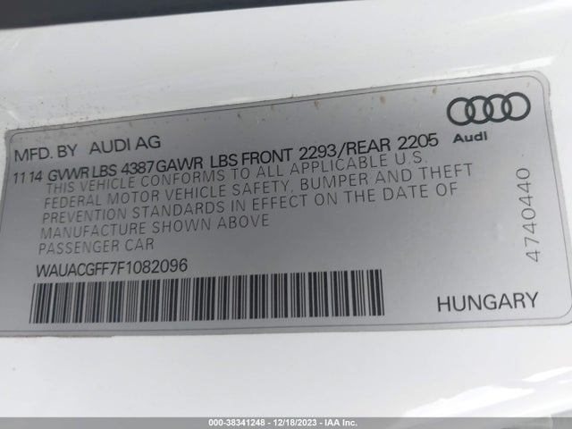 WAUACGFF7F1082096 Audi A3 1.8t Premium