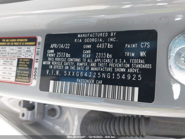 5XXG64J25NG154925 KIA K5 Gt-line