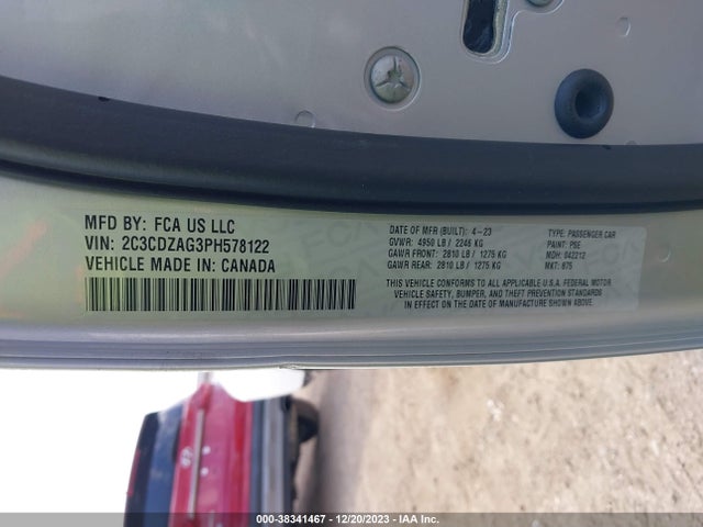 Dodge Challenger Sxt 2023 2C3CDZAG3PH578122 Image 9