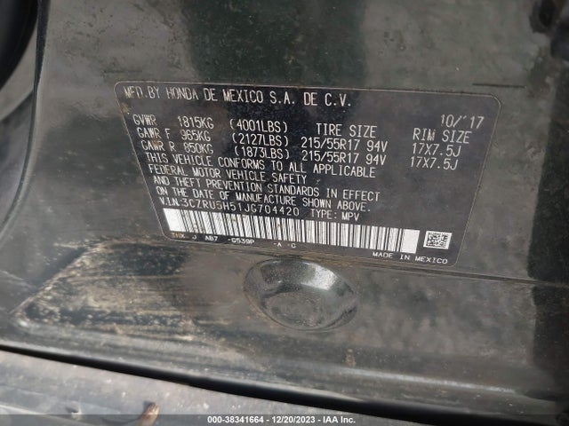Honda HR-V EX 2018 3CZRU5H51JG704420 Image 9