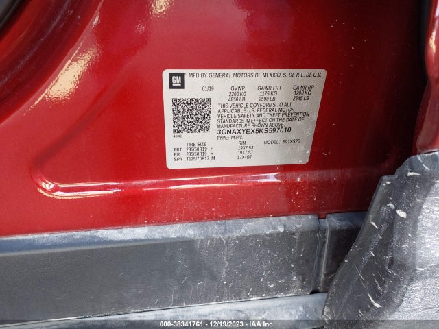 Chevrolet Equinox Premier 2019 3GNAXYEX5KS597010 Image 9