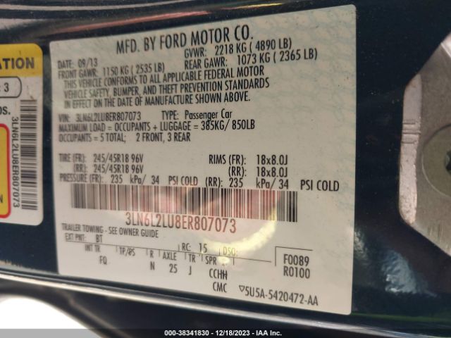 3LN6L2LU8ER807073 Lincoln MKZ HYBRID