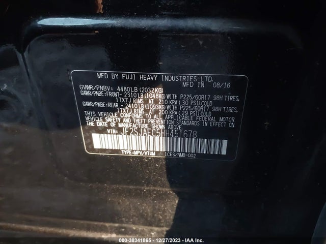 Subaru Forester 2.5i Premium 2017 JF2SJAEC5HH451678 Image 9