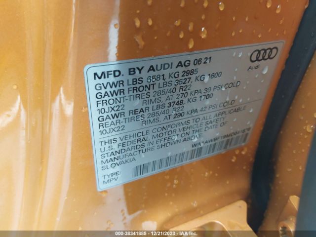 2021 AUDI SQ8 WA1AWBF19MD041878 Photo 8
