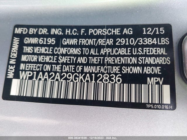 2016 PORSCHE CAYENNE WP1AA2A29GKA12836 Photo 8