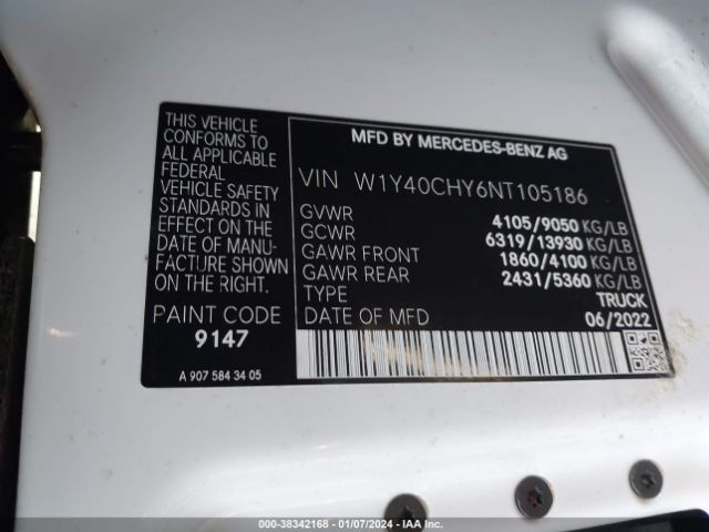 W1Y40CHY6NT105186 Mercedes-Benz Sprinter 2500 High Roof I4