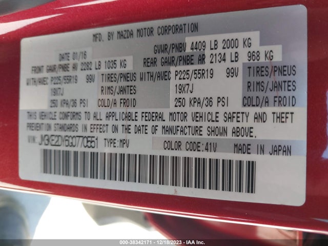 JM3KE2DY6G0770551 Mazda Cx-5 Grand Touring
