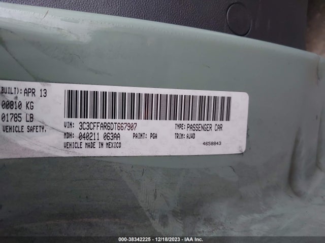 2013 FIAT 500 3C3CFFAR6DT667907 Photo 8