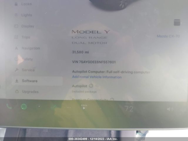 7SAYGDEE6NF557601 Tesla Model Y Long Range Dual Motor All-wheel Drive
