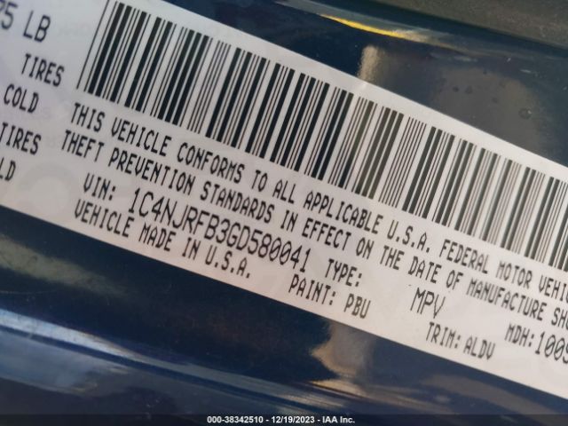 1C4NJRFB3GD580041 Jeep Patriot High Altitude Edition