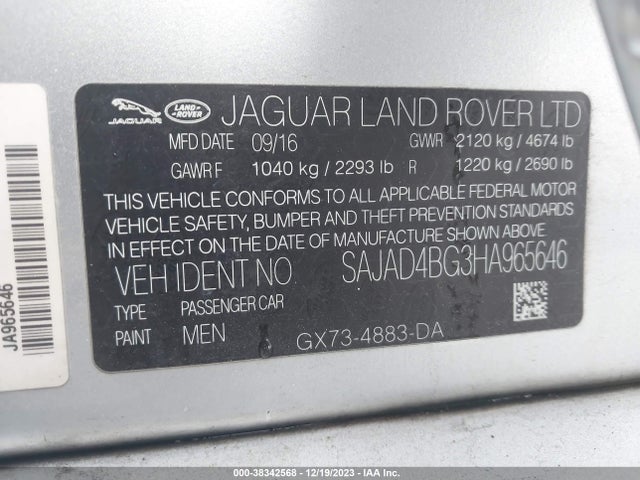 2017 JAGUAR XE SAJAD4BG3HA965646 Photo 8