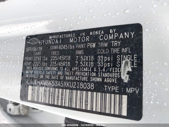 Hyundai Kona Ultimate 2019 KM8K53A5XKU218038 Image 9