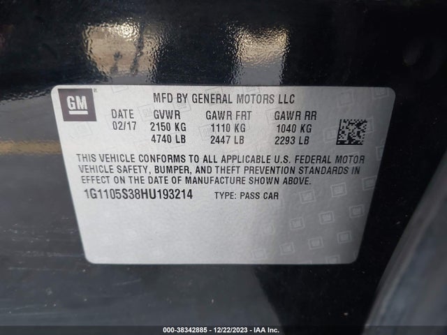 Chevrolet IMPALA 1LT 2017 1G1105S38HU193214 Image 9