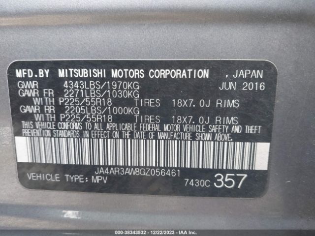 2016 MITSUBISHI OUTLANDER SPORT JA4AR3AW8GZ056461 Photo 8