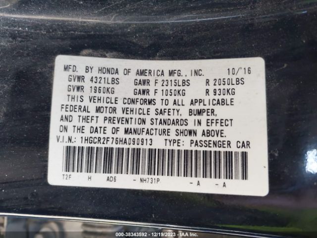 1HGCR2F76HA090913 Honda ACCORD EX