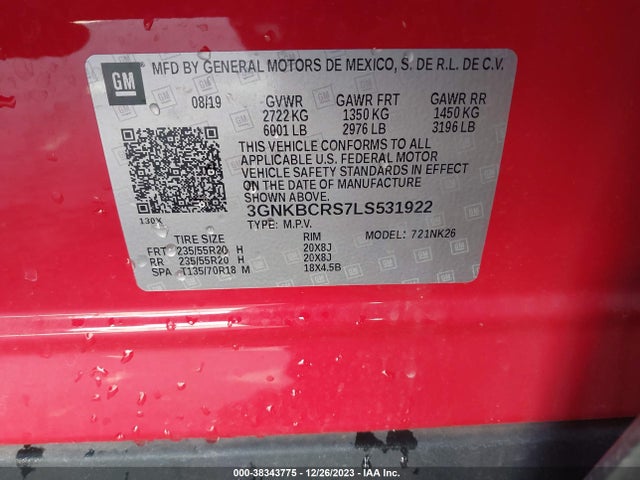 Chevrolet Blazer Fwd 2lt 2020 3GNKBCRS7LS531922 Image 9