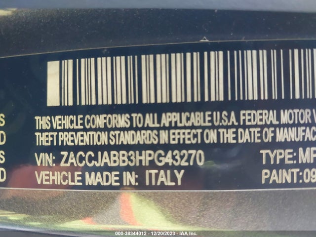 ZACCJABB3HPG43270 Jeep Renegade Latitude Fwd