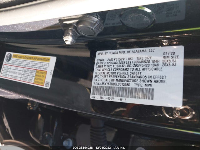 Honda Passport Awd Elite 2020 5FNYF8H02LB015268 Image 9