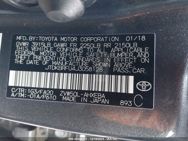 Toyota 2zr-fxe,1nm 2018 JTDKBRFU4J3058128 Image 35