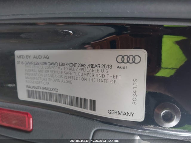 WAUANAF47HN030002 Audi A4 2.0t Premium