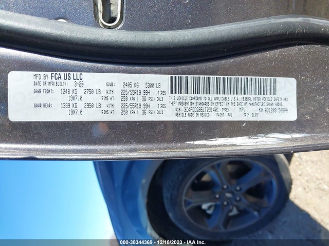 2020 DODGE JOURNEY CROSSROAD VIN: 3C4PDCGB5LT231401
