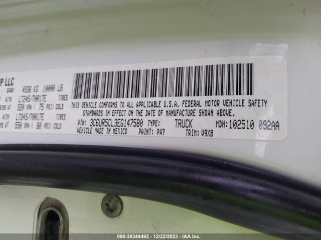 RAM 2500 Tradesman 2014 3C6UR5CL3EG147580 Image 9
