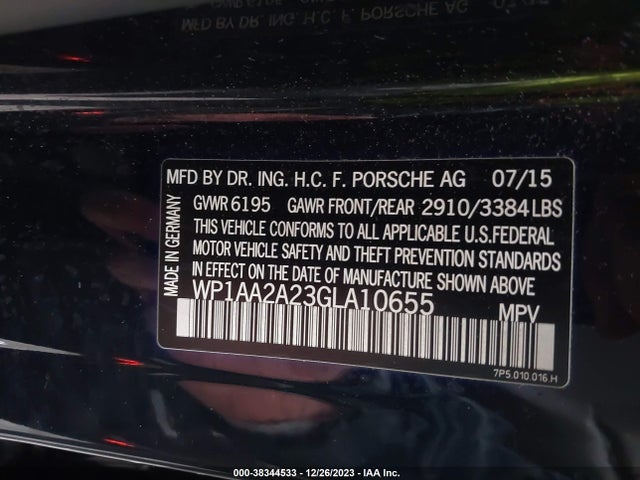 2016 PORSCHE CAYENNE WP1AA2A23GLA10655 Photo 8