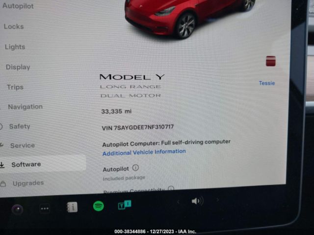 Tesla Model Y Long Range Dual Motor All-wheel Drive 2022 7SAYGDEE7NF310717 Image 15